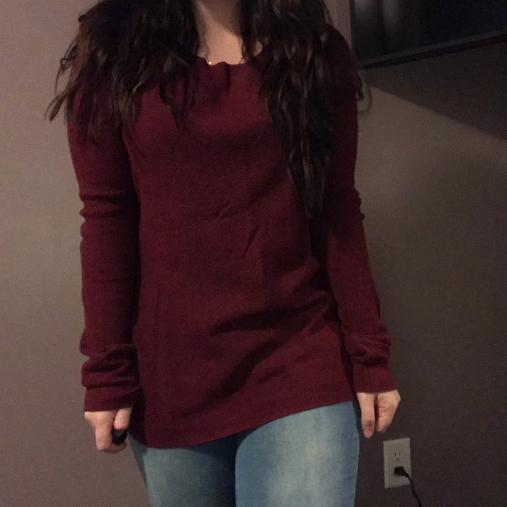 Dark red long sleeve shirt